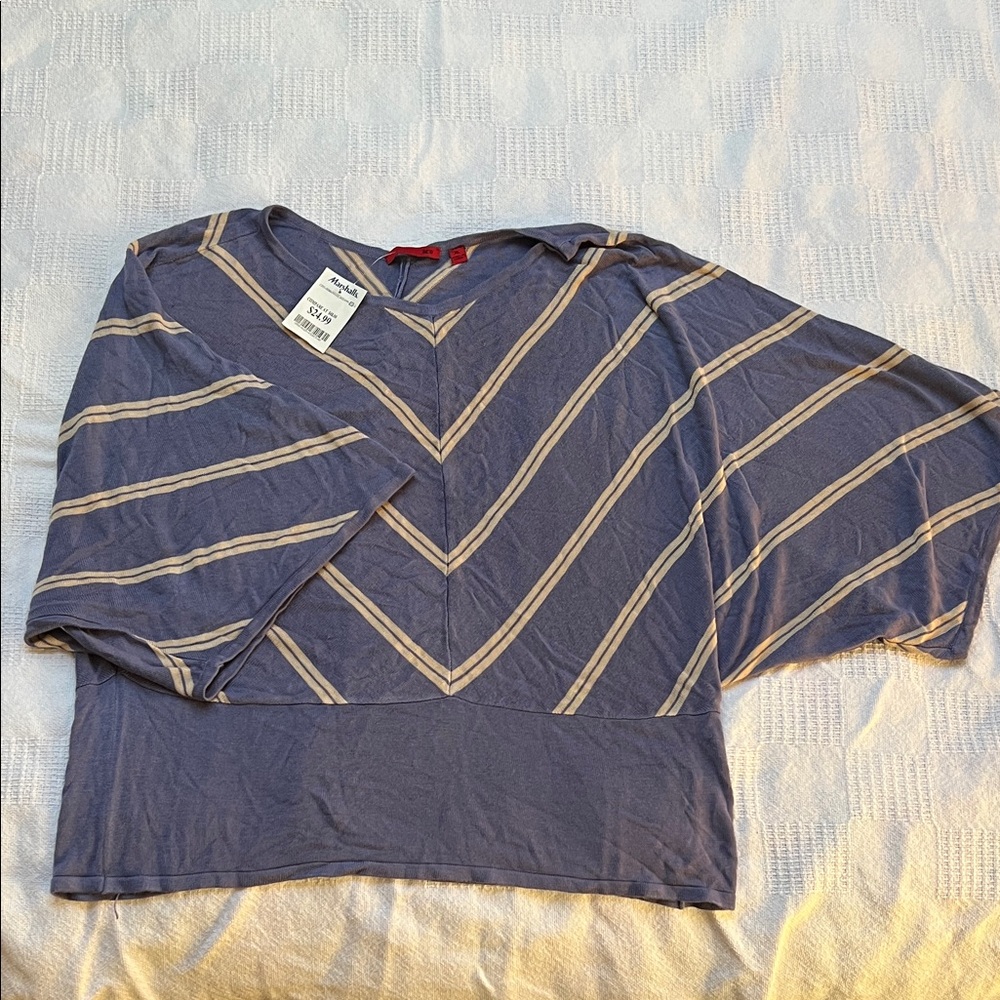 NWT Red Women's Blue and Beige Poncho